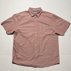 HOWLER BROS Men's Mansfield Shirt Mauve Short Sleeve Shirt Cotton‎ Blend Size XL